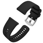 Anbeer Silicone Watch Band 20mm Quick Release Rubber Watch Straps for Men Women,Silver Stainless Steel Buckle