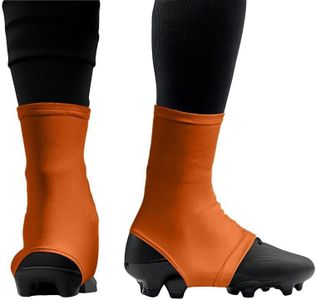 Gridiron Gladiator Football Spats - Spat Cleat Covers for Youth or Adult - Cover Cleats for Baseball Soccer Football - Shoe Sleeves - Sports Gear - Orange - Small
