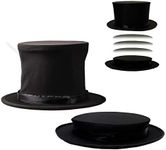 WMU Top Hat, Magician Costume Hat for Magic Tricks, Collapsible, One Size, 12456, Synthetic Blend, Costume Headwear, Unisex