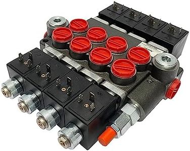 Solenoid Hydraulic Control Valve 4 Spool 13 GPM, Durable Cast Iron Monoblock Body, SAE Ports, 3625 PSI for Small Tractors, Tractor Loaders, Log Splitters, Forklifts and Tow Trucks