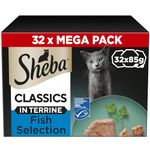Sheba Classics Cat Food Trays Ocean Collection in Terrine 32x85g