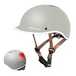 Exclusky Bike Helmet with USB Rechargeable Rear Light, Adult Cycle Helmet for Men Women, Adjustable Urban Commuter Helmet Bicycle Scooter Skateboard Helmet Size 56-61cm (Gray)