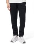Van Heusen Athleisure Men Regular Fit Track Pants - Cotton Rich - Smart Tech, Easy Stain Release, Anti Stat, Quick Dry, Ultra Soft_50051_Black_XXL