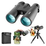 12x42 Compact Binoculars Adults | Binoculars Birds Watching - High Powered HD Binoculars Clear Weak Light Vision - Portable Binoculars Hunting Scenery Concerts Sports