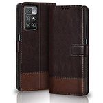 TheGiftKart Dual-Color Leather Finish Flip Back Cover for Mi Redmi 10 Prime | Inside Pockets & Inbuilt Stand | Wallet Style | Magnet Closure Mi Redmi 10 Prime Flip Case (Coffee & Brown)