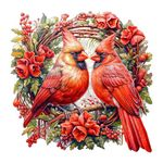 Jigfoxy Wooden Jigsaw Puzzles for Adults, Cardinal Wooden Puzzles for Adults 300pcs, Unique Animal Shape Wood Puzzles, Birthday Gifts for Family Friend with wooden box(13.3 * 13.3in)