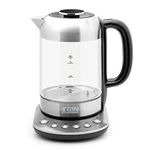 Haden Richmond Variable Temperature Control Kettle - Keep Warm Function - Stainless Steel & Glass Kettle - 3000W Fast Boil & Quiet Electric Kettle - 1.7l Kettle Capacity