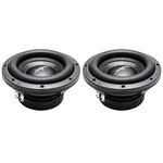 (2) Skar Audio VD-8 D2 8" 600W Max Power Dual 2 Ohm Shallow Mount Subwoofers, Pair of 2