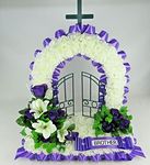 Customisable Artificial Silk Flower Gates of Heaven Tribute for Funeral or Grave