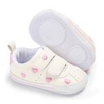 E-FAK Baby Shoes Boys Girls Infant Sneakers Non-Slip Rubber Sole Toddler Crib First Walker Shoes, 01 Pink, 6-12 Months Infant