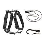 PetSafe 3 in 1 Dog Harness with Two Point Control Leash - Front D-Ring Helps Stop Pulling - Double-Ended Dog Leash Redirects Pulling - Self-Adjusting Padded Handle - Swivel Hardware Prevents Tangles