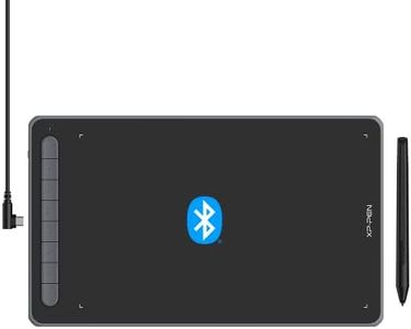 XP-Pen Deco LW 10x6 inch Graphic Tablet with Bluetooth Connectivity, Battery-Free X3 Chip Stylus and 8 Shortcut Keys Compatible with Chrome, Windows, Linux, Mac, and Android(Black)
