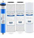 Complete 4-Pack Replacement Filter Kit for Krystal Pure KR10 RO System - Includes Membrane, Carbon Block Filters & Polypropylene Sediment Filter