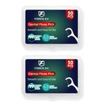 Force24 Dental Floss Picks for Tooth Cleaning Fresh Dental Floss Toothpick Cleaners, Oral Care Teeth Flossing Thread Toothpicks Stick Set for Fresh and Healthy Gums (50pcs) (Pack of 2)