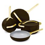 Caraway Ceramic Nonstick Cookware Set (12 Piece) Pots, Pans, Lids and Kitchen Storage, Non-Toxic, Oven Safe and Compatible with All Stovetops, Color