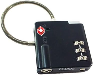 DOCOSS-Pack of 1-529-Metal TSA Lock Strong Cable International Password Locks for Luggage Bag Travel Locks(Black)