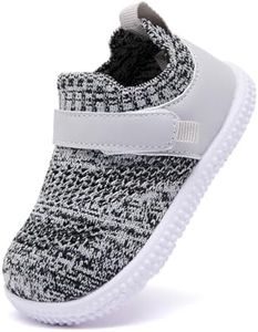 BMCiTYBM Baby Shoes Boys Girls Infant First Walking Sneakers Breathable 6 9 12 18 24 Months Grey Size 12-18 Months Toddler