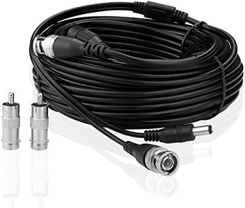 SIENOC DC Power Cable cámara de Seguridad CCTV Video Power Wire BNC RCA Cuerda DVR Negro 20M