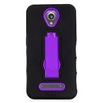 EagleCell - For ZTE Obsidian Z820 - Hybrid Armor Protective Case with Stand - Purple/Black