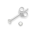 Abhooshan 925 Sterling Silver Pair of Round Shape White Cubic Zircon (CZ) Stone Solitaire Piercing Stud Earrings For Men, Women ,Girls & Boys.Helix Cartilage Tragus Ear Lobe Multi Piercing (Pure 925 Sterling Silver, 2 mm)