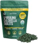 On Target Living Organic Spirulina Chlorella | USDA Organic | 1000 Tablets- 250 G (8.8 oz) | Vegan | Immune System Boosting | Alkalyzing | Nutrient Dense | Detoxifying | Protein Dense |