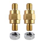 3/8"-16 Brass Stud Side Post Battery Terminal Bolt, Ampper Standard Battery Side Post Extender Stud Compatible with GM Post, Pack of 2