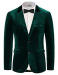 PJ PAUL JONES Men's Velvet Tuxedo Blazer Slim Fit Solid Blazer Sport Coat Dark Green