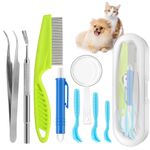 HezzLuv Tick Remover Tool Set, Painlessly Tick Remover Tools For Dogs With 6 X Tick Removers, 1 X Comb, 1 X Magnifier, Effortlessly Dog Tick Removal For Dogs, Cat, Humans, Children(8PCS)