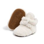 Meckior Infant Baby Girls Boys Fleece Booties Winter Non-Skid Soft Sole Warm Cozy Shoes with Grippers Newborn Toddler First Walkers Slipper