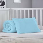 Night Comfort Hypoallergenic Baby Toddler Junior Cot Bed Coverless 7.5 Tog Duvet & Pillow Set - UK Bedding for Kids, Allergy-Free Sleep Essentials Cotton blend Quilt - Light Blue