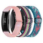 3-Pack Elastic Nylon Straps Compatible with Fitbit Inspire 2 / Inspire HR/Inspire/Ace 2, Soft Adjustable Solo Loop Replacement Bands for Fitbit Inspire Fitness Tracker Women Men