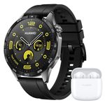 HUAWEI WATCH GT 4 Smart Watch 46MM Black, Up to 2 Weeks Battery Life Fitness Tracker Compatible with Android & iOS FreeBuds SE2 White Wireless Earphones, Bluetooth In-Ear Headphones