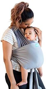 Moby Easy Wrap Carrier (Smoked Pearl) - Baby Carrier and Wrap in One for Mothers, Fathers, and Caregivers | Designed for Newborns, Infants, and Toddlers