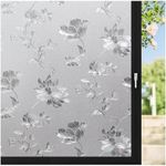 MOCOCO Premium Privacy Window Film Vinyl Frosted Self Adhesive Glass Film Decorative Window Stickers for Home Office Bathroom Kitchen Living Room -Embossed Design