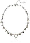 GUESS Women's Short Necklace with Logo, Silver, One Size