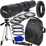 Ultimaxx Pro 500mm f/8 Manual Multi-Coated Preset Telephoto Lens Kit for Canon EOS Rebel T3, T3i, T4i, T5, T5i, T6, T7 T6i, T6s, T7i, SL1, SL2, 60D, 70D, 77D, 80D, 5D III, 5D IV, 6D, 7D, 7D II & More