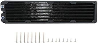 Copper Radiator 480mm, Water Cooling Radiator, 14 Tubes Heat Exchanger CPU Heatsink Cooler Fast Heat Dissipation for PC Computer - Black