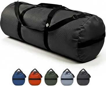 NorthStarSports Diamond Ripstop Big XL Duffle Bags, Ultra Tough & Tear Resistant, Reinforced Stitching, Weatherproof, Packable Foldable Duffle Bag for Traveling (18" x 42" 175L, Black)