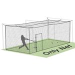 Baseball Batting Cage Nets, ONLY NET, 8'H x8'W x 20'L Baseball and Softball Cage Netting, 1.88" Mesh, Professional Fully Enclosed Heavy Duty PE Hitting Cage Net with Door, WITHOUT Poles and Frame Kits