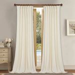 StangH Ivory White Bedroom Curtains - Super Soft Velvet Texture Window Drapes for Sliding Glass Door, High Ceiling Tall Privacy Curtain Panels for Living Room/Church, W52 x L120, 2 Panels