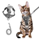 shudyear Adjustable Cat Chest Carrier, Anti-Escape Adjustable Soft Mesh Cat Carrier and Chest Carrier Set for Small Cats and Puppies, Medium Cat Vests (L)