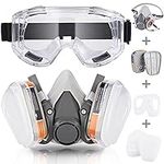 Respirator Mask, Faburo Dust Gas Mask with Filter, Paint Mask, Chemical Mask for Dust, Organic Vapors, Chemicals Protection with Safety Goggles