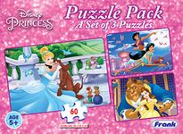 Frank Disney Princess 3 in 1 Jigsaw Puzzle (60 Pieces) for Kids 5 Years & Above – Fun & Challenging Brain Booster Game for Enhanced Focus and Memory – 15002