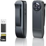 Asdraw Mini Body Camera【Upgrade】 128GB 1080P HD Body Camera Wearable Camcorder with Night Vision IR & Loop Record, 4-6 HR Battery Life for Daily Records, Cycling, Delivery/Serving Jobs