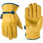 Men's HydraHyde Leather Work Gloves, Water-Resistant, Medium (Wells Lamont 1164M), Saddletan