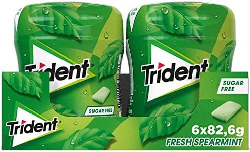 Trident Fresh Bottle Hierbabuena- Chicles sin Azúcar con Sabor a Hierbabuena - 6 Botes de 82,6 g