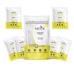 Nesta Essential Face Wipes Individually Wrapped Sachet| Free from Alcohol, Paraben, Silicon | Deep Cleansing Facial Wet Wipes (Citrus Set of 6)