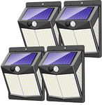 CLAONER Solar Security Lights Outdoor, Solar Motion Sensor Lights 3 Lighting Modes Solar Powered LED Lights IP65 Solar Wall Lights for Yard Garage Garden Fence Door (4 Pack)