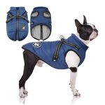 LUOWAN Dog Coat, Dog Coats Waterproof, Dog Coat with Harness, Dog Jacket Winter Vest Warm Fleece Clothes for Small Medium Large Dog