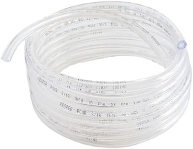 Proper Pour - Clear Vinyl Plastic Tubing - Food-Grade & Flexible PVC Tube for Beer Line, Kegerator Accessories, Wine, Aquarium & Water Hose, Fuel Line, Drip Irrigation & More, 3/8" ID 1/2" OD, 25 Ft.